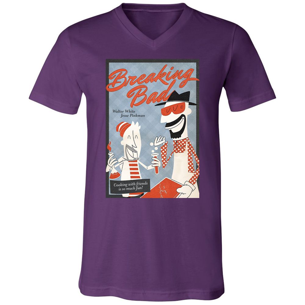 Unisex V-Neck T-Shirt - 3C5ZK7QT - Team Purple - 2