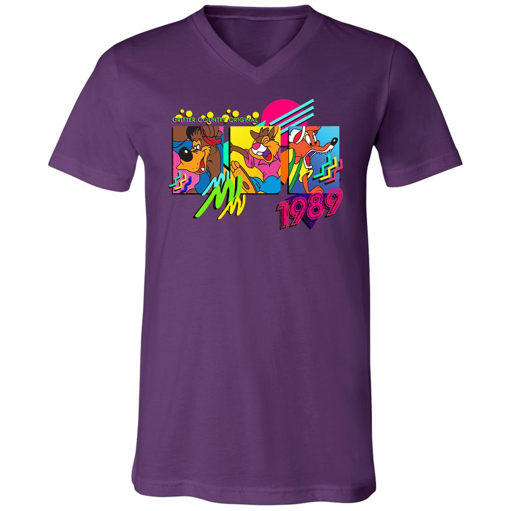 Unisex V-Neck T-Shirt - N6TG3B8S - Team Purple - 2