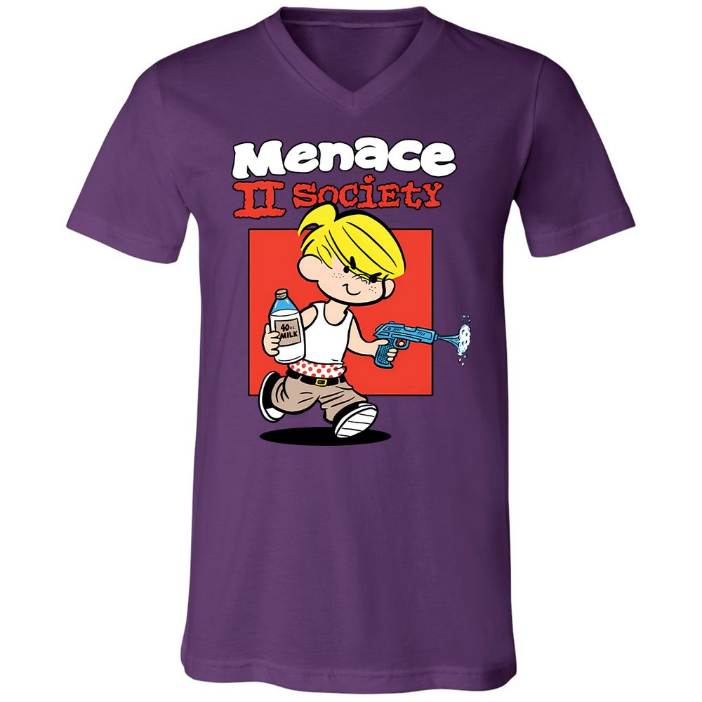 Unisex V-Neck T-Shirt - 5RGNQAMY - Team Purple - 2