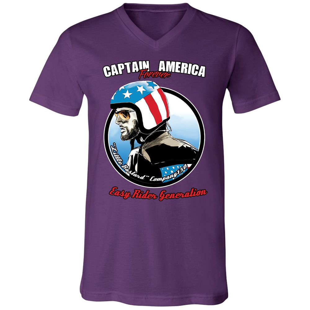 Unisex V-Neck T-Shirt - YNQJ91TR - Team Purple - 2