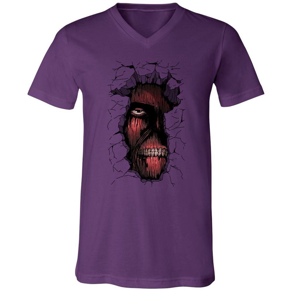 Unisex V-Neck T-Shirt - CLLJUNBF - Team Purple - 2