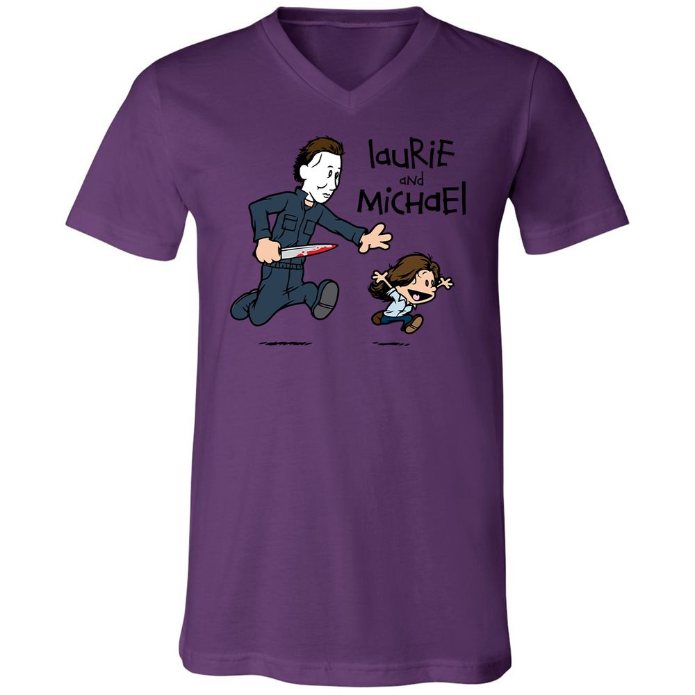Unisex V-Neck T-Shirt - XHG1KLZC - Team Purple - 2