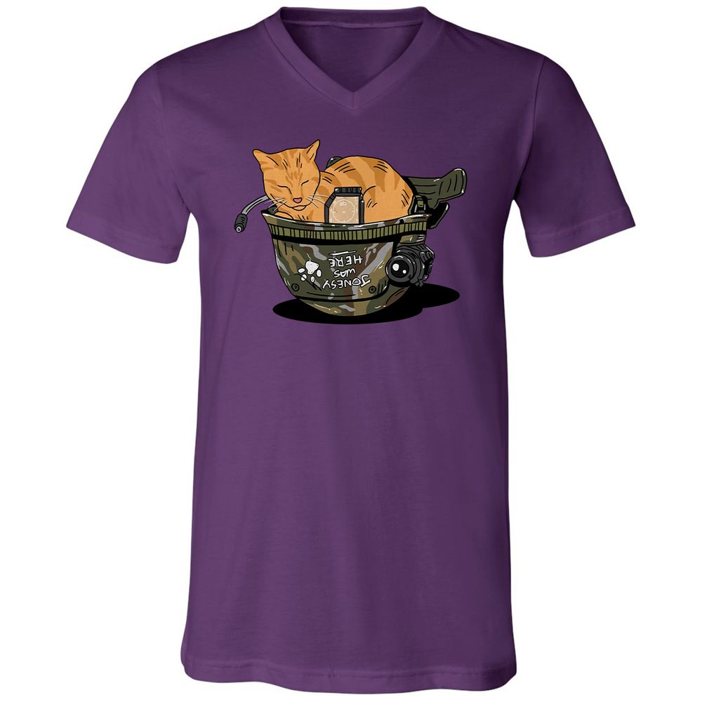 Unisex V-Neck T-Shirt - QDVGJKA6 - Team Purple - 2