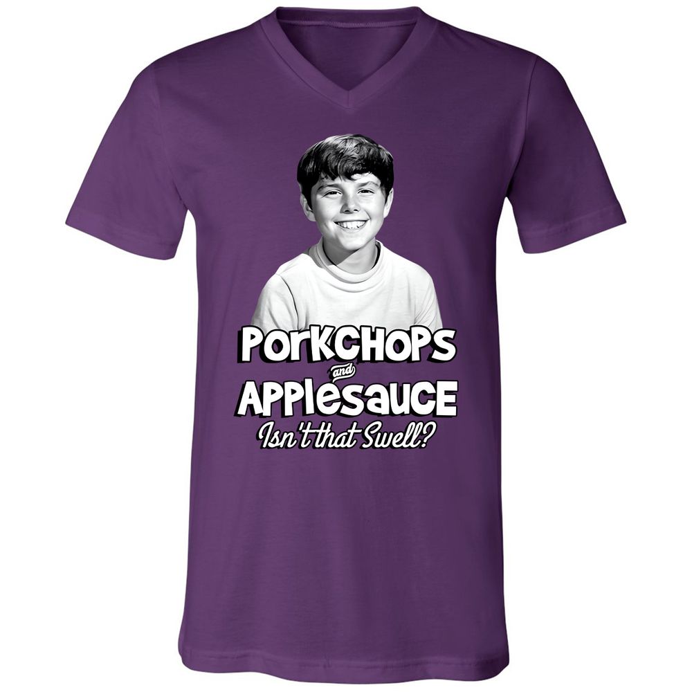 Unisex V-Neck T-Shirt - TUWFZDKK - Team Purple - 2