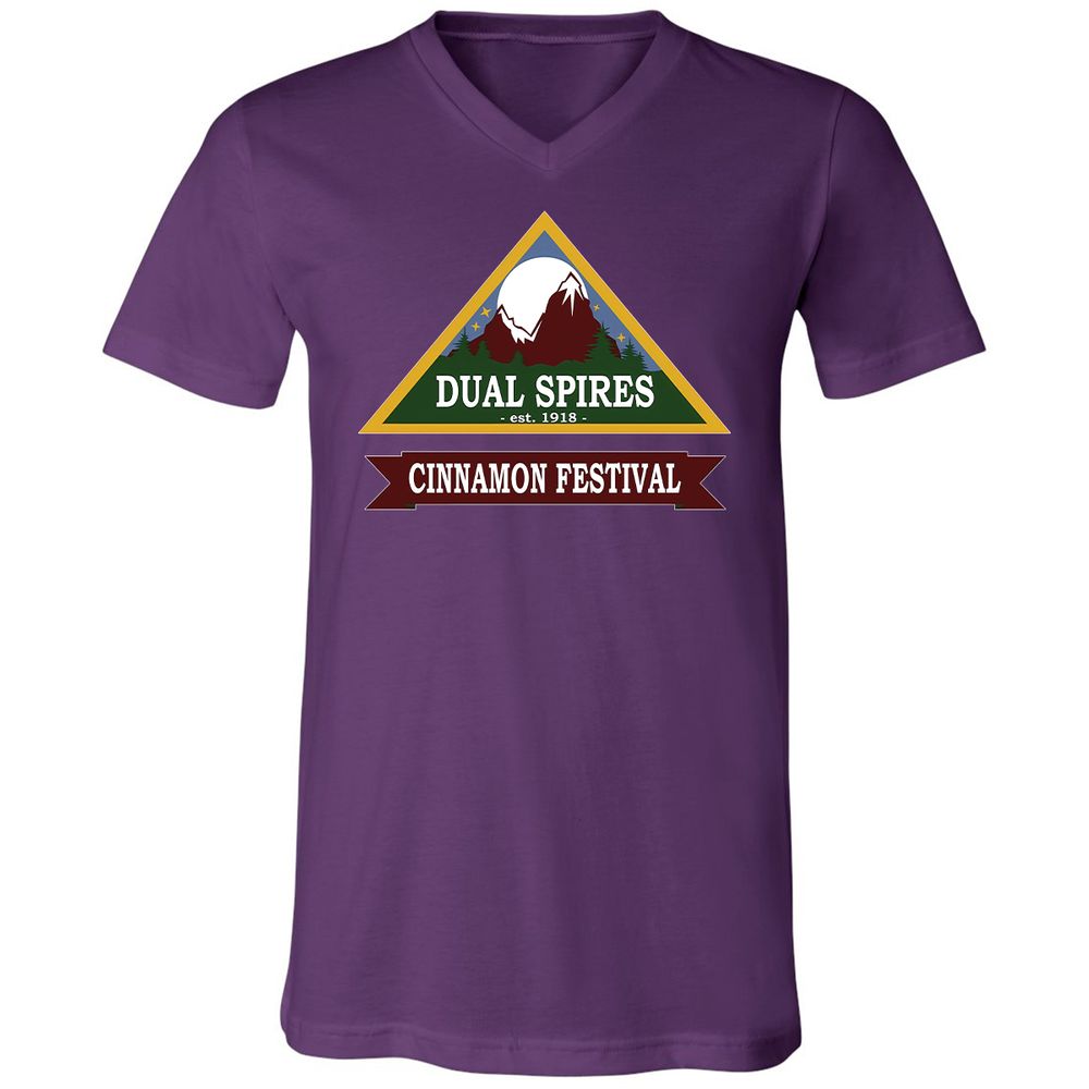 Unisex V-Neck T-Shirt - KAP7CHR7 - Team Purple - 2