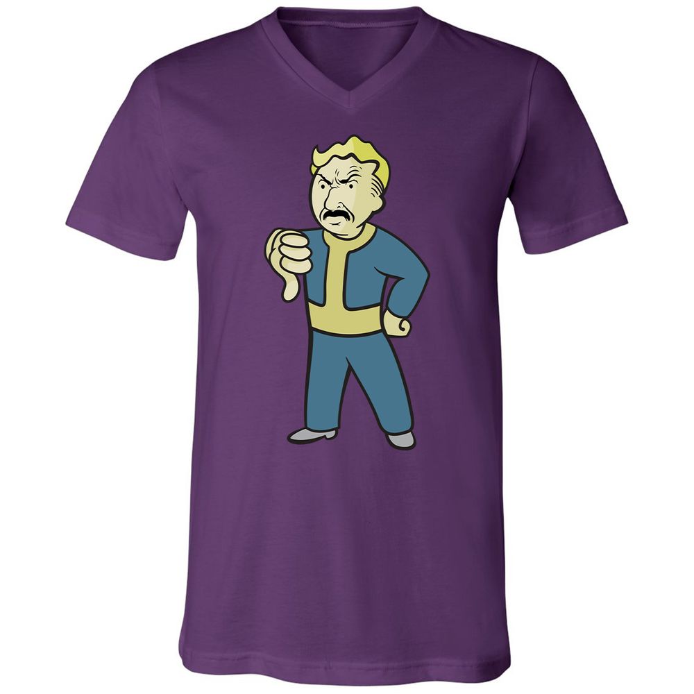 Unisex V-Neck T-Shirt - FAE1TUGU - Team Purple - 2