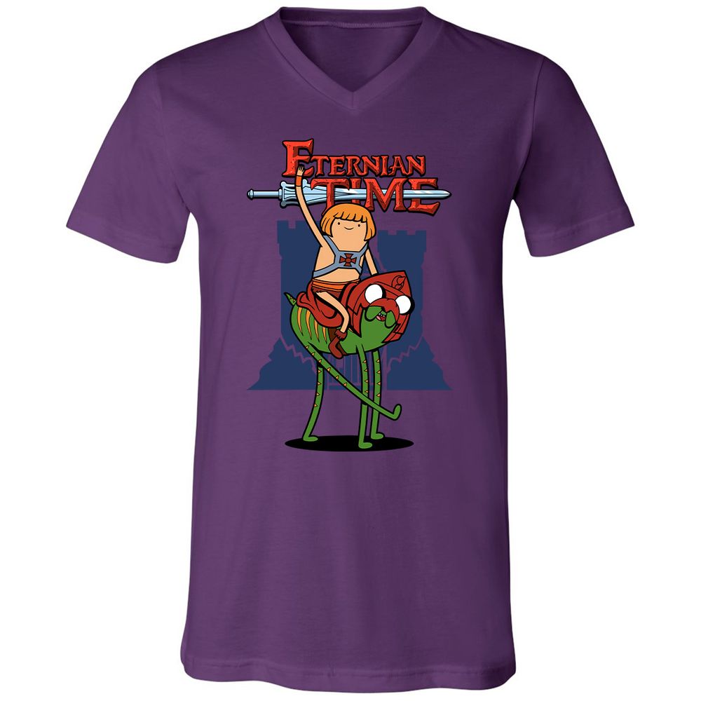 Unisex V-Neck T-Shirt - 4HASWWVM - Team Purple - 2
