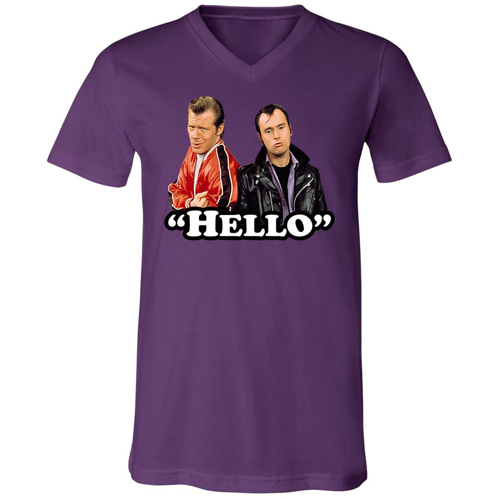 Unisex V-Neck T-Shirt - UYP9J2RM - Team Purple - 2