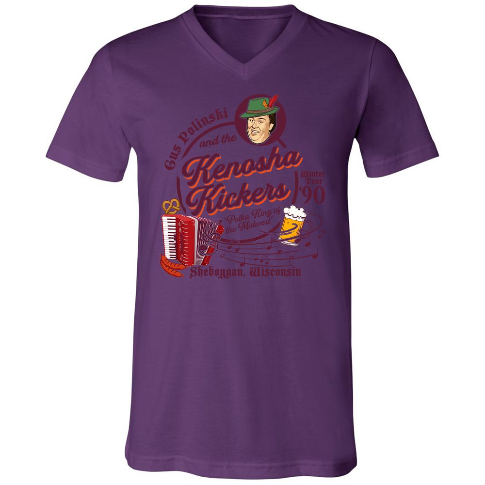 Unisex V-Neck T-Shirt - 8R8NYR4Y - Team Purple - 2