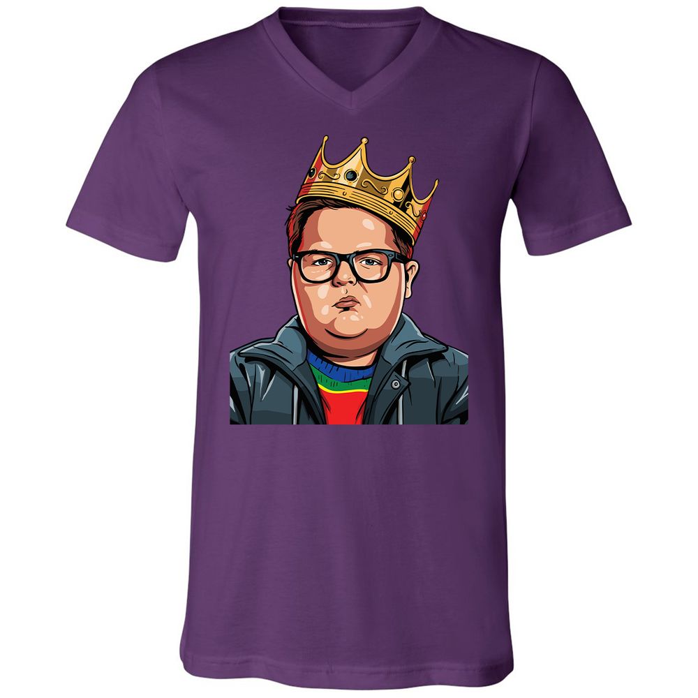 Unisex V-Neck T-Shirt - YJATZSUR - Team Purple - 2