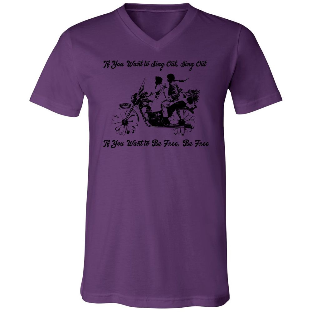 Unisex V-Neck T-Shirt - KY3AED8C - Team Purple - 2