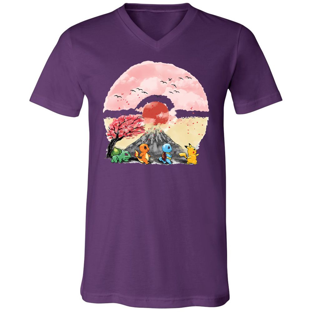 Unisex V-Neck T-Shirt - NQBEUSJ8 - Team Purple - 2