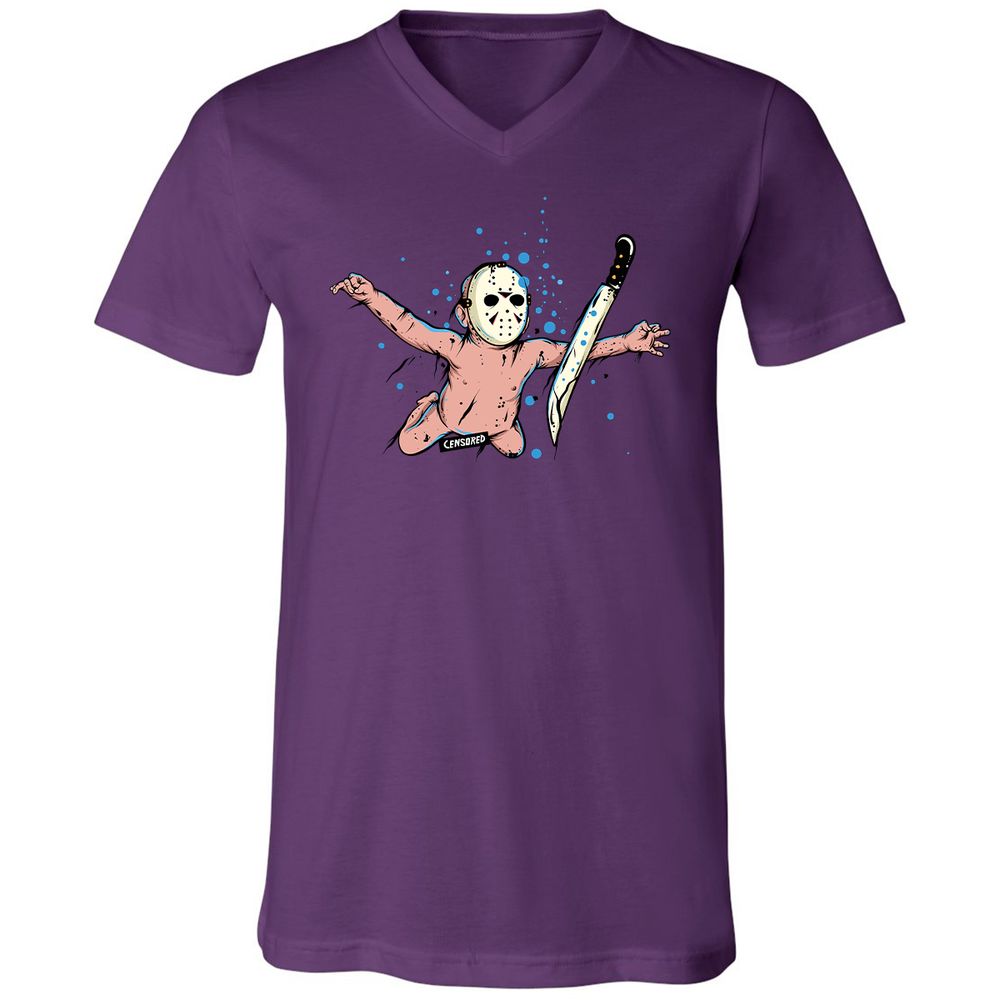 Unisex V-Neck T-Shirt - YQJW9ASS - Team Purple - 2