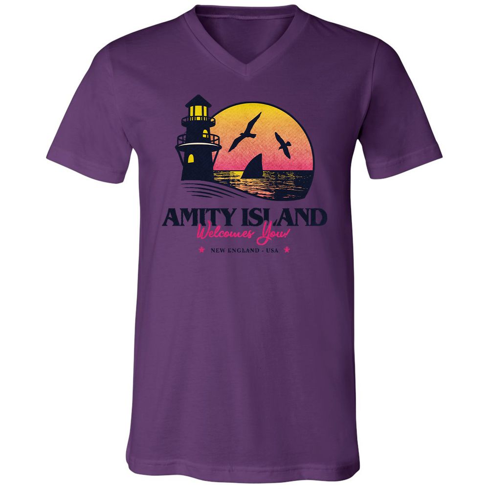 Unisex V-Neck T-Shirt - A5KM9H3R - Team Purple - 2
