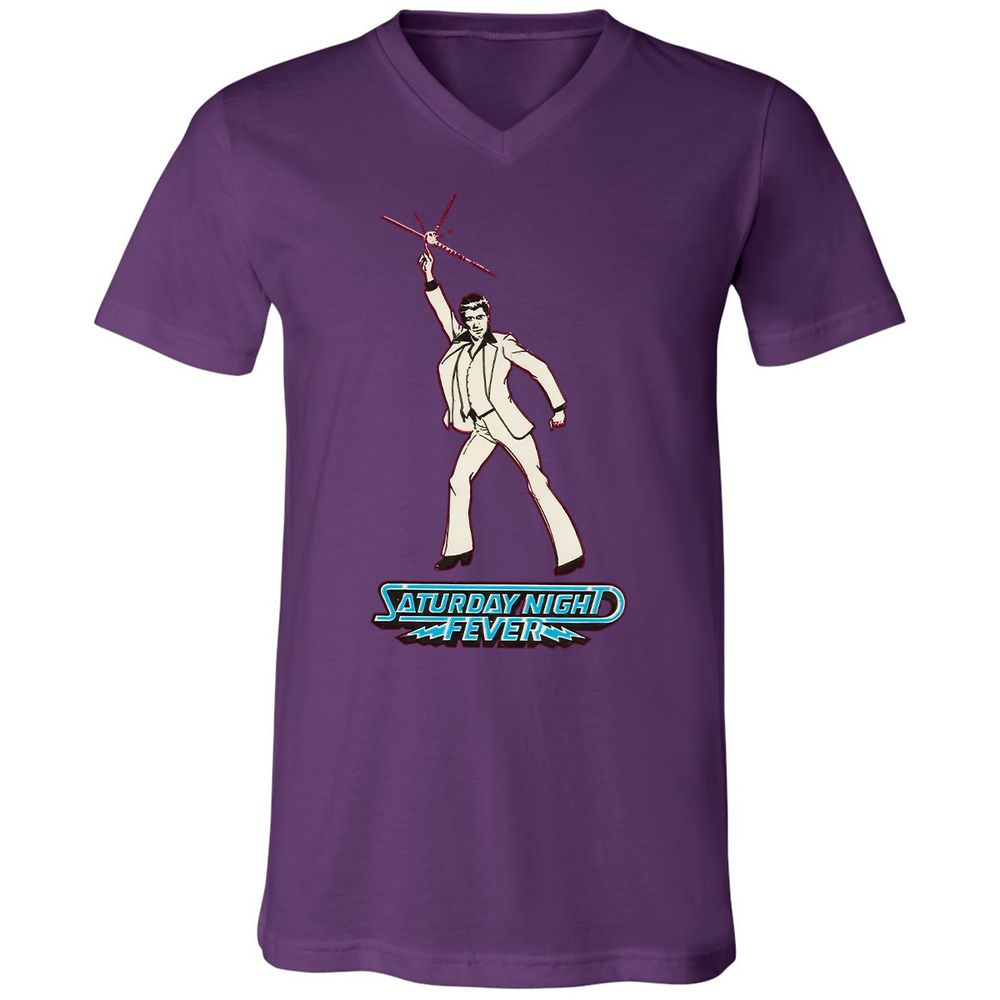Unisex V-Neck T-Shirt - 4NDD2QKU - Team Purple - 2