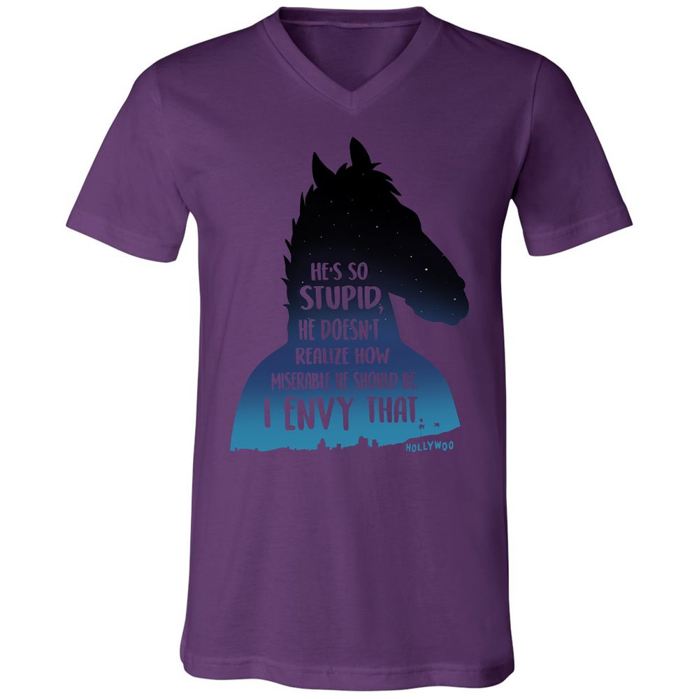 Unisex V-Neck T-Shirt - B4GKALSB - Team Purple - 2