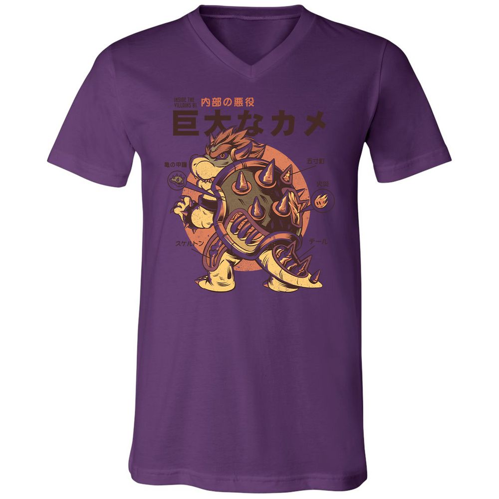 Unisex V-Neck T-Shirt - XJPUBABX - Team Purple - 2