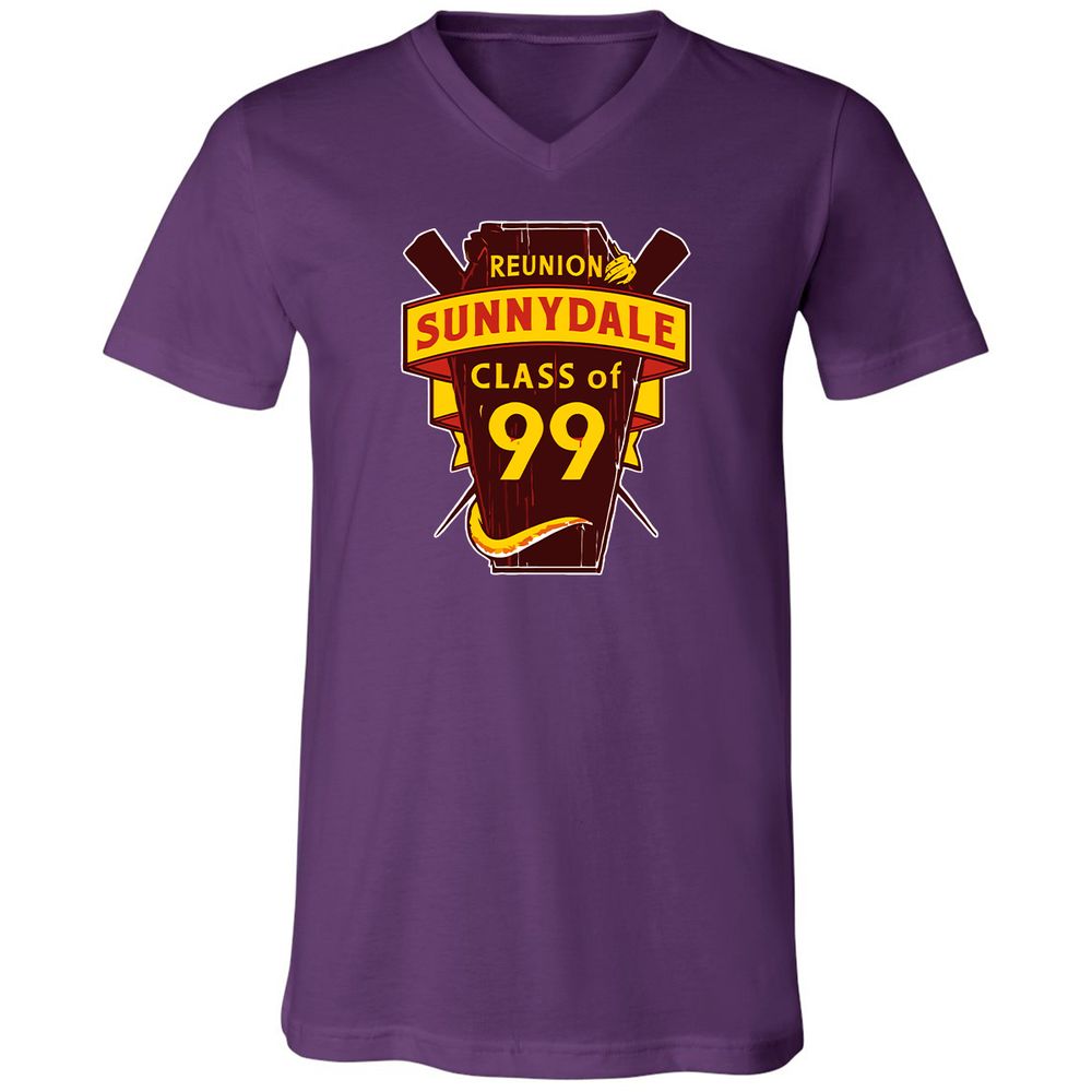 Unisex V-Neck T-Shirt - CFZ3Y9B4 - Team Purple - 2