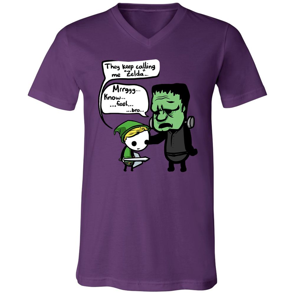Unisex V-Neck T-Shirt - 6GPRYMHJ - Team Purple - 2