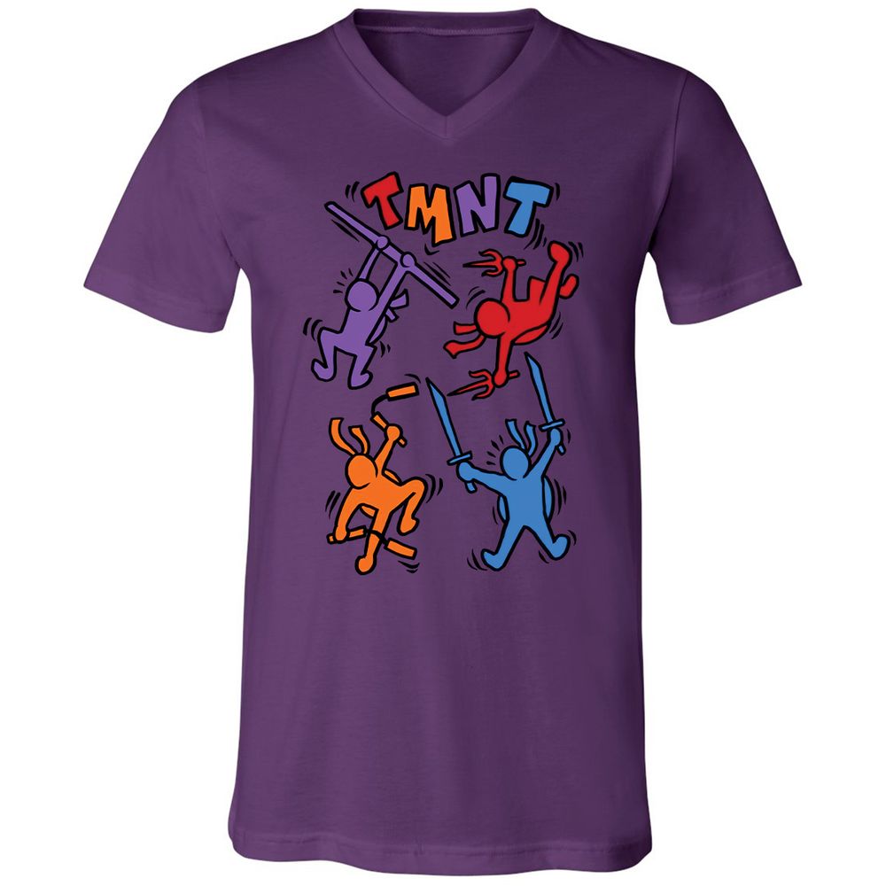 Unisex V-Neck T-Shirt - XPPCFY9W - Team Purple - 2