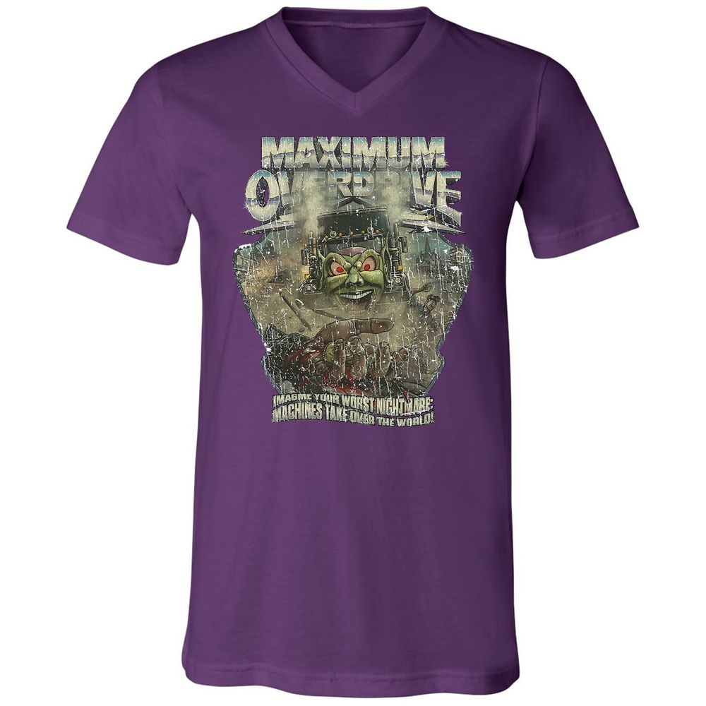 Unisex V-Neck T-Shirt - GEXNWCLX - Team Purple - 2