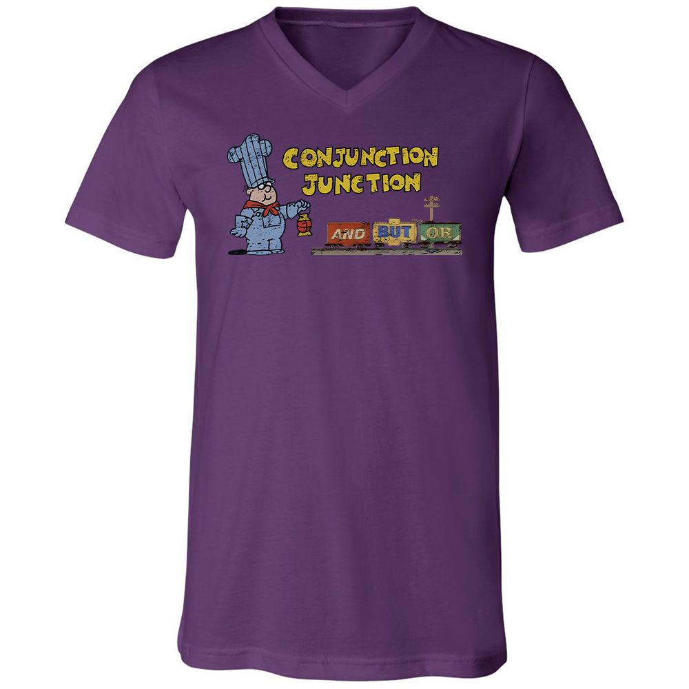 Unisex V-Neck T-Shirt - G6ZQXFNK - Team Purple - 2