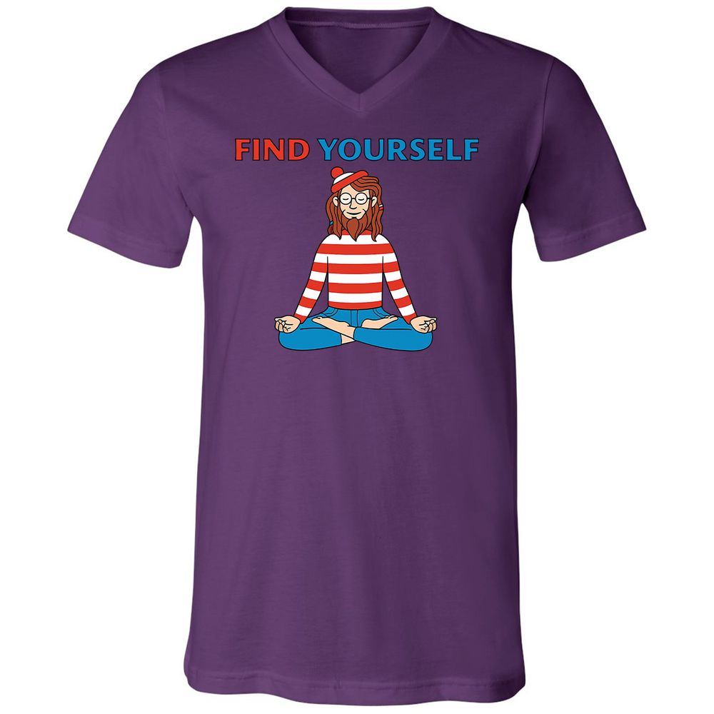 Unisex V-Neck T-Shirt - KCHR5MSW - Team Purple - 2