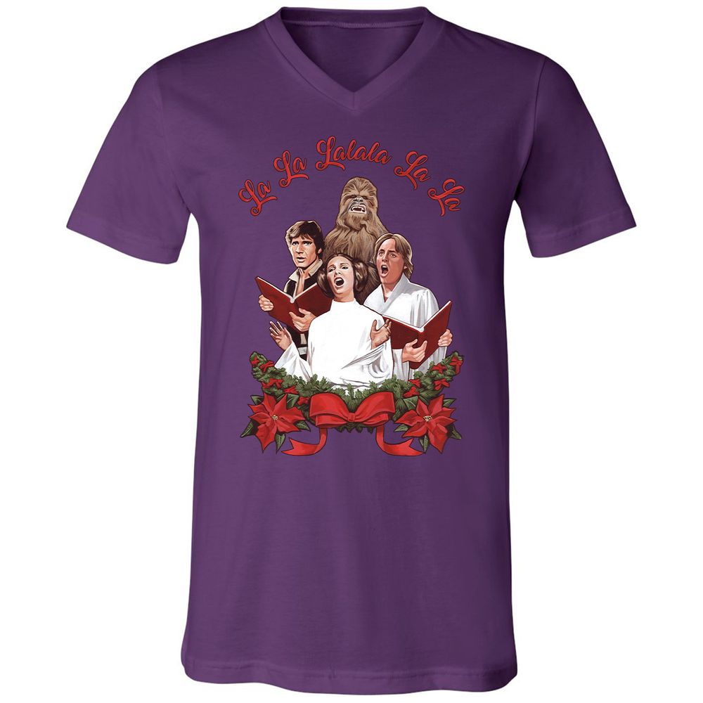 Unisex V-Neck T-Shirt - XASZMXJH - Team Purple - 2