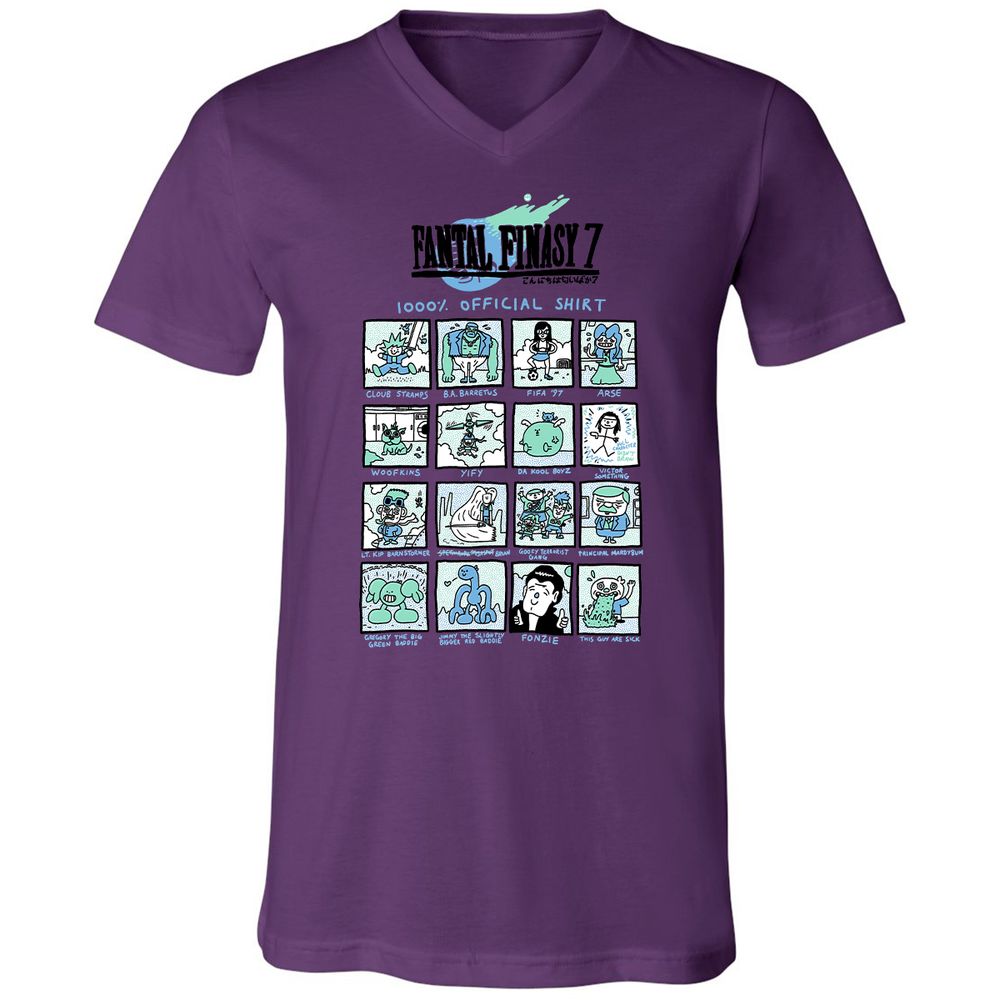 Unisex V-Neck T-Shirt - RRKAWG9L - Team Purple - 2