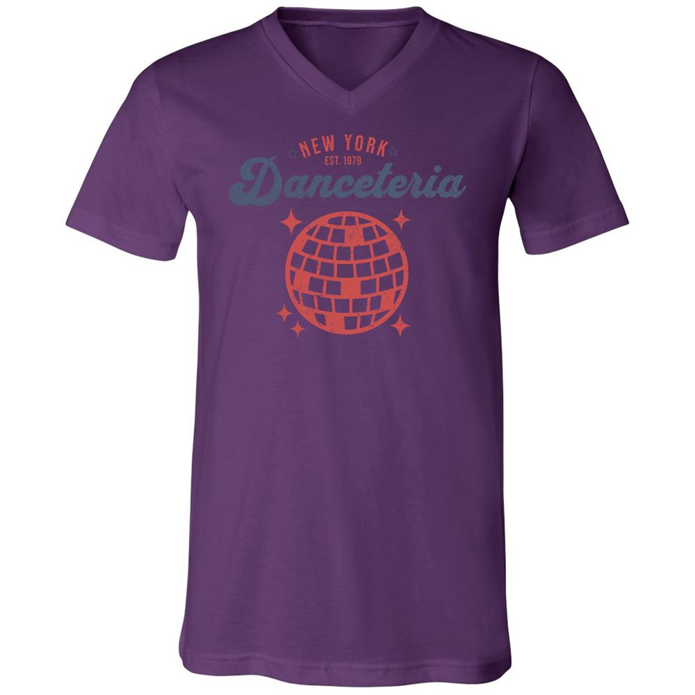 Unisex V-Neck T-Shirt - T9P6R5DM - Team Purple - 2