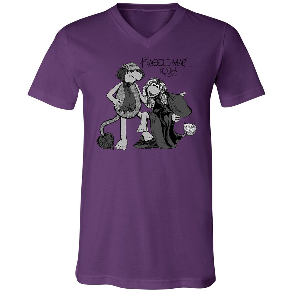 Unisex V-Neck T-Shirt - TBAC4MLE - Team Purple - 2