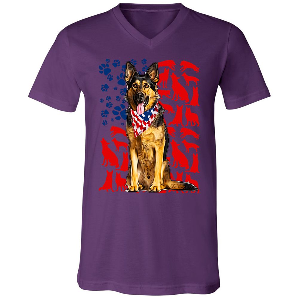 Unisex V-Neck T-Shirt - WANEWJS7 - Team Purple - 2