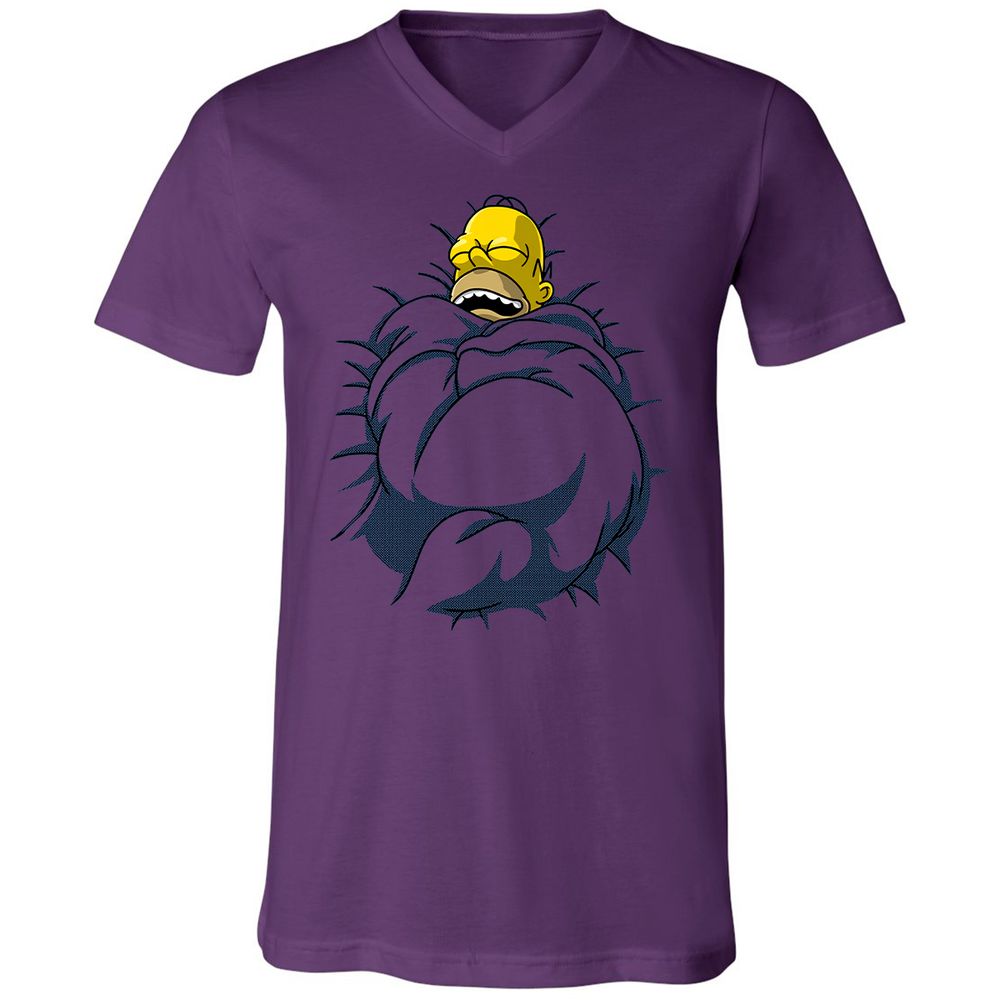 Unisex V-Neck T-Shirt - KXZJJ9PL - Team Purple - 2