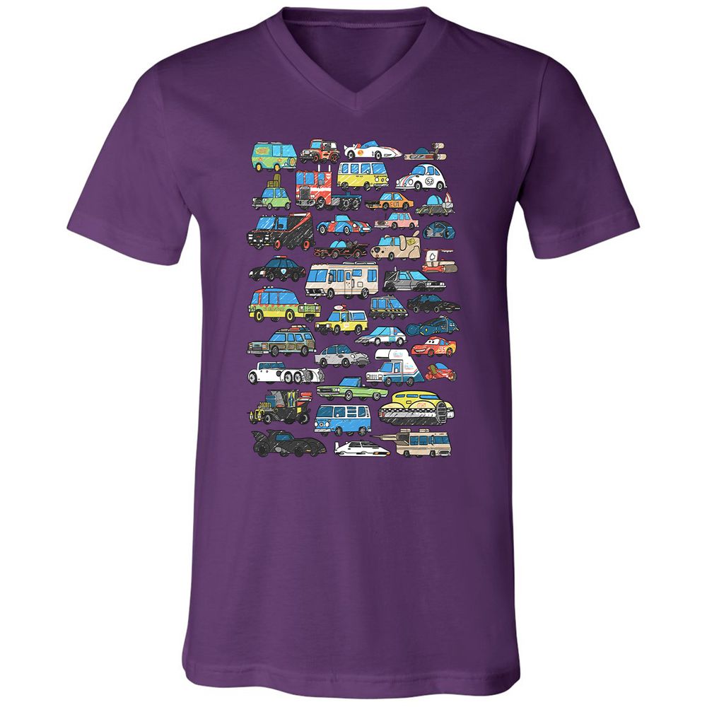 Unisex V-Neck T-Shirt - F18XRGU3 - Team Purple - 2