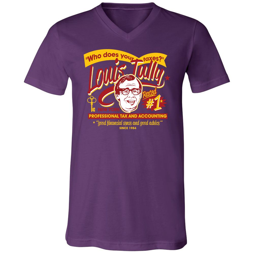 Unisex V-Neck T-Shirt - VRGFDXWB - Team Purple - 2