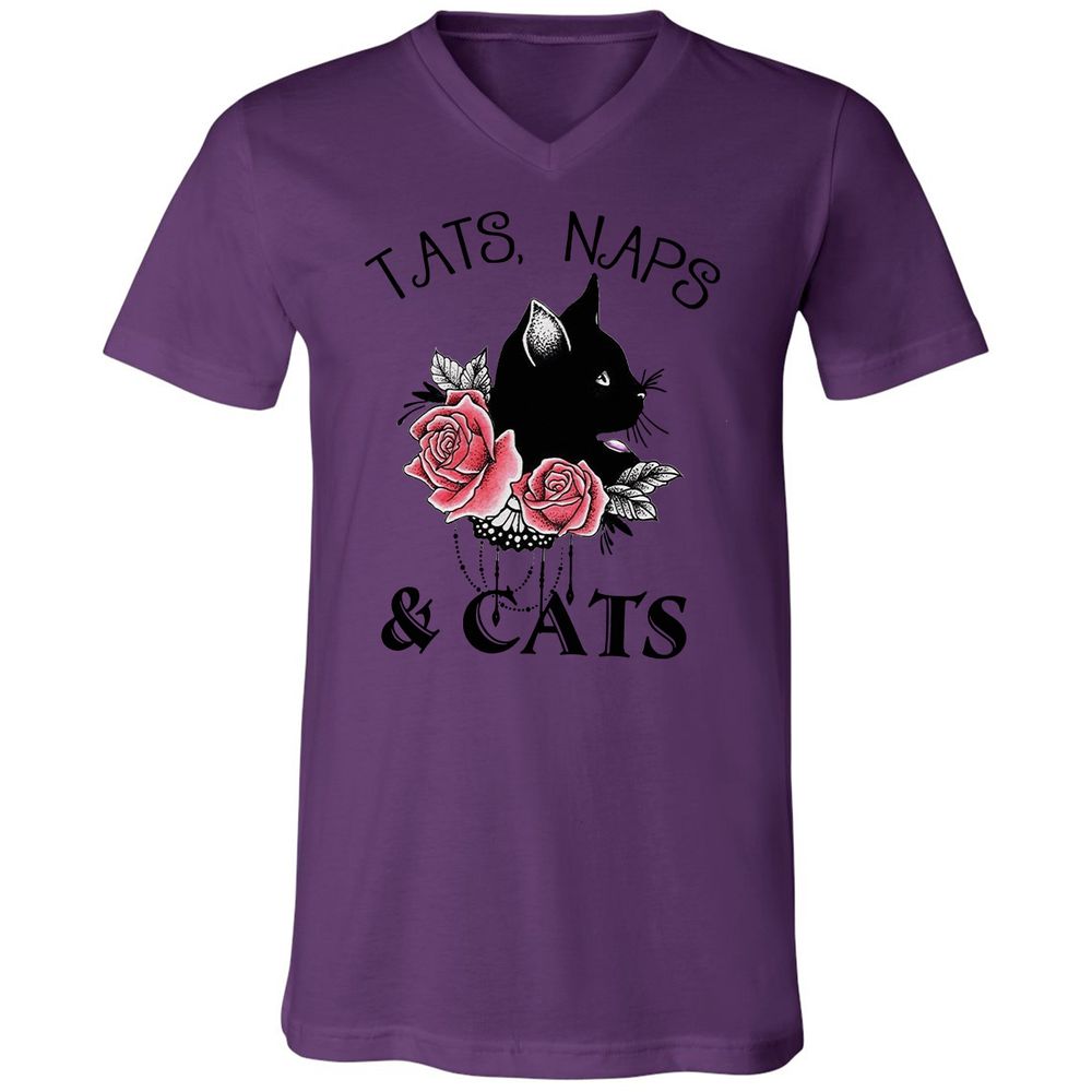 Unisex V-Neck T-Shirt - 8CW9JD1E - Team Purple - 2