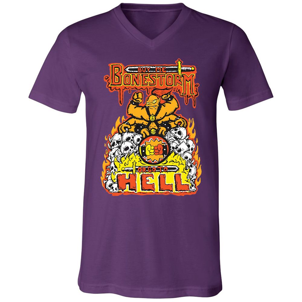 Unisex V-Neck T-Shirt - X4Y1QR2M - Team Purple - 2