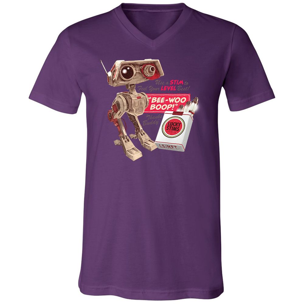 Unisex V-Neck T-Shirt - M7YJHNMC - Team Purple - 2