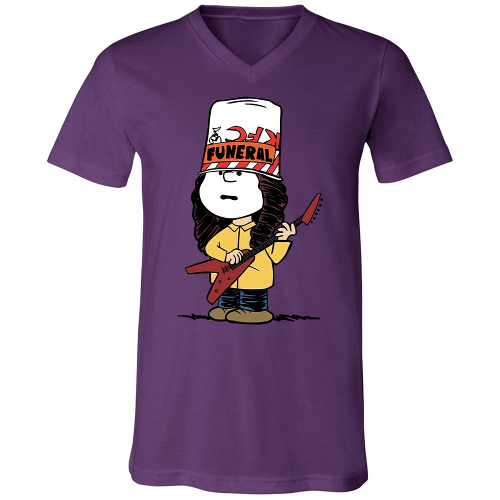 Unisex V-Neck T-Shirt - JKBJ6XKP - Team Purple - 2