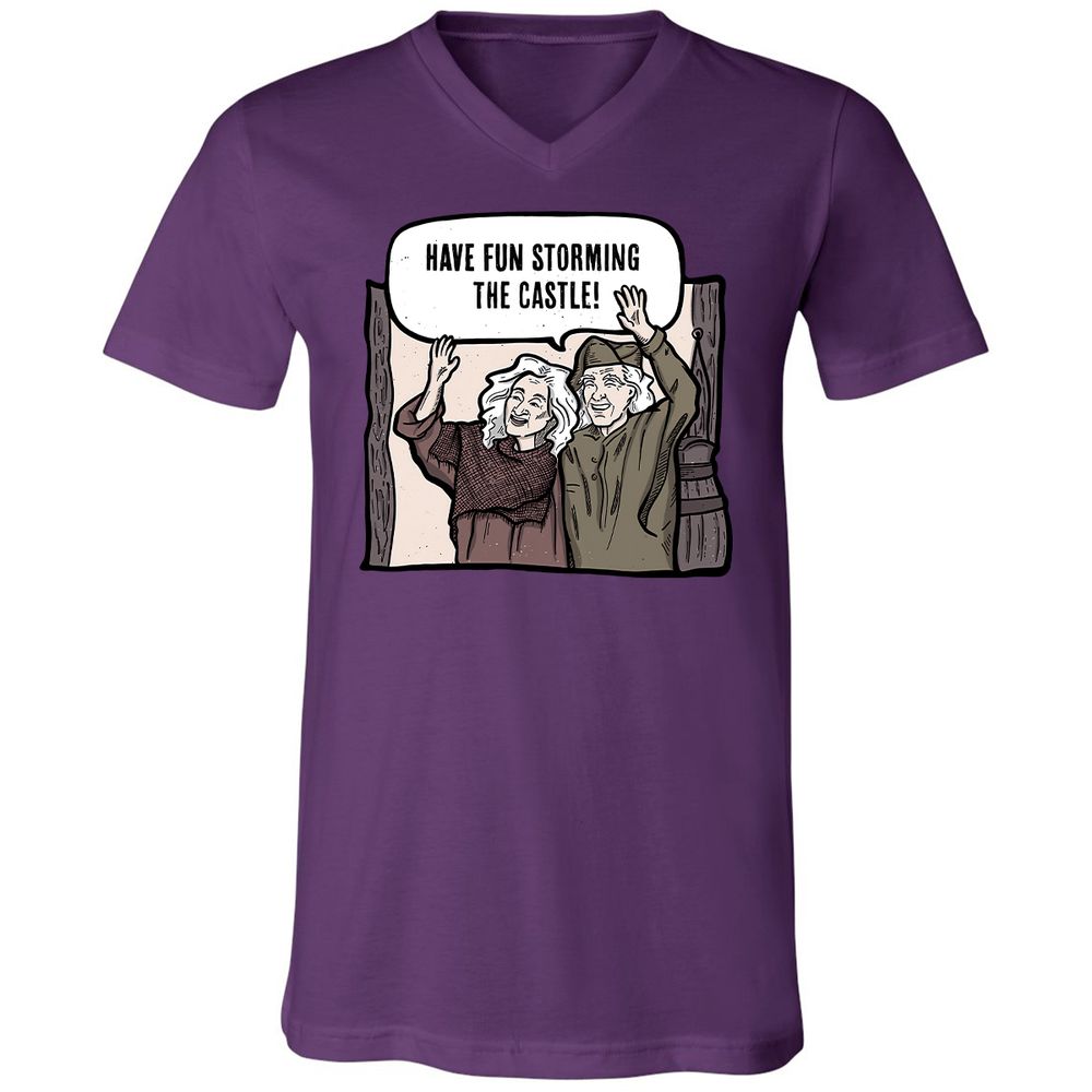 Unisex V-Neck T-Shirt - 9MGECZKQ - Team Purple - 2