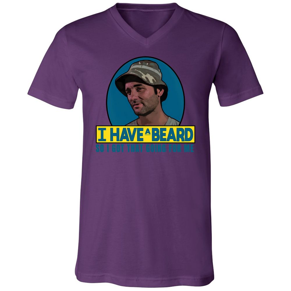 Unisex V-Neck T-Shirt - QAT6EYAU - Team Purple - 2