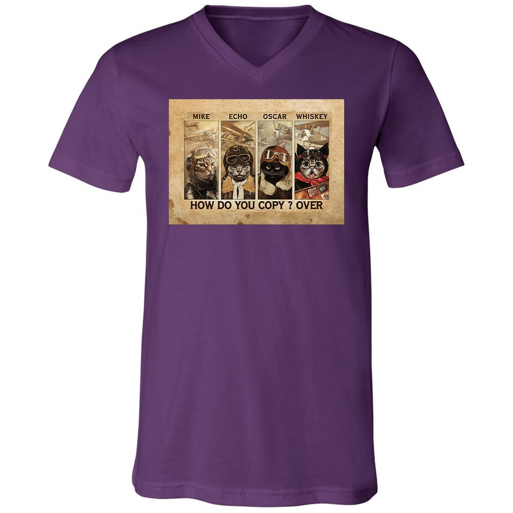 Unisex V-Neck T-Shirt - JG54EHYX - Team Purple - 2