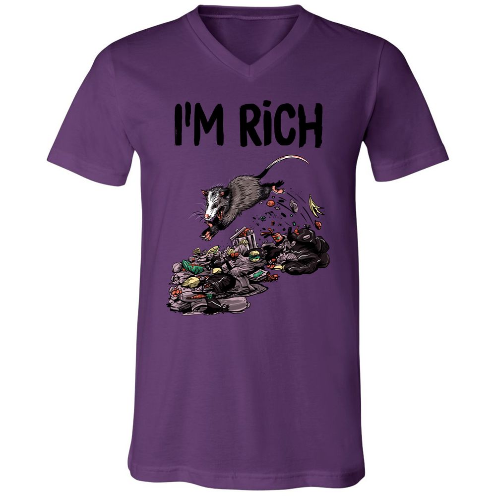 Unisex V-Neck T-Shirt - 4VMEHF7Z - Team Purple - 2