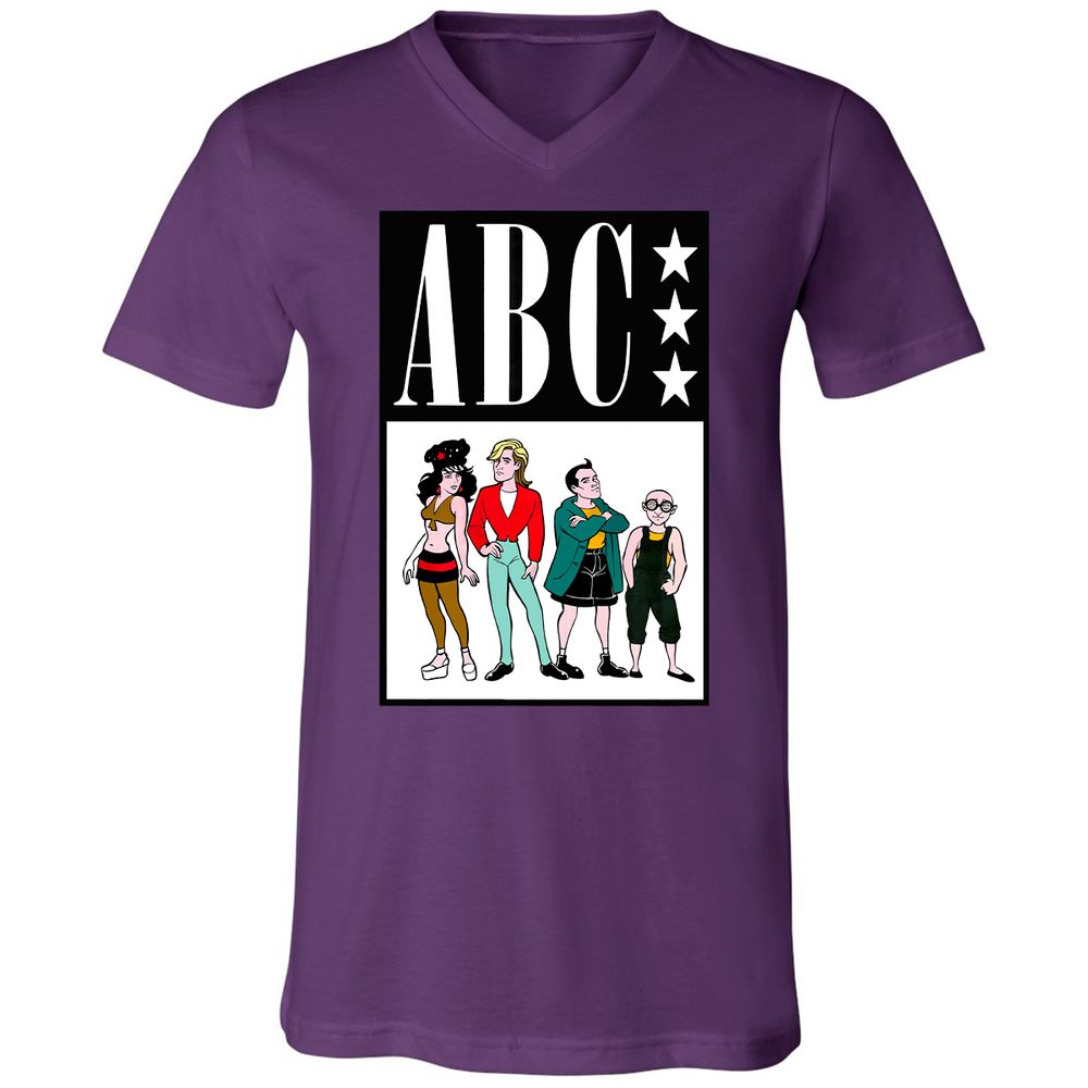Unisex V-Neck T-Shirt - Q5R63BBW - Team Purple - 2