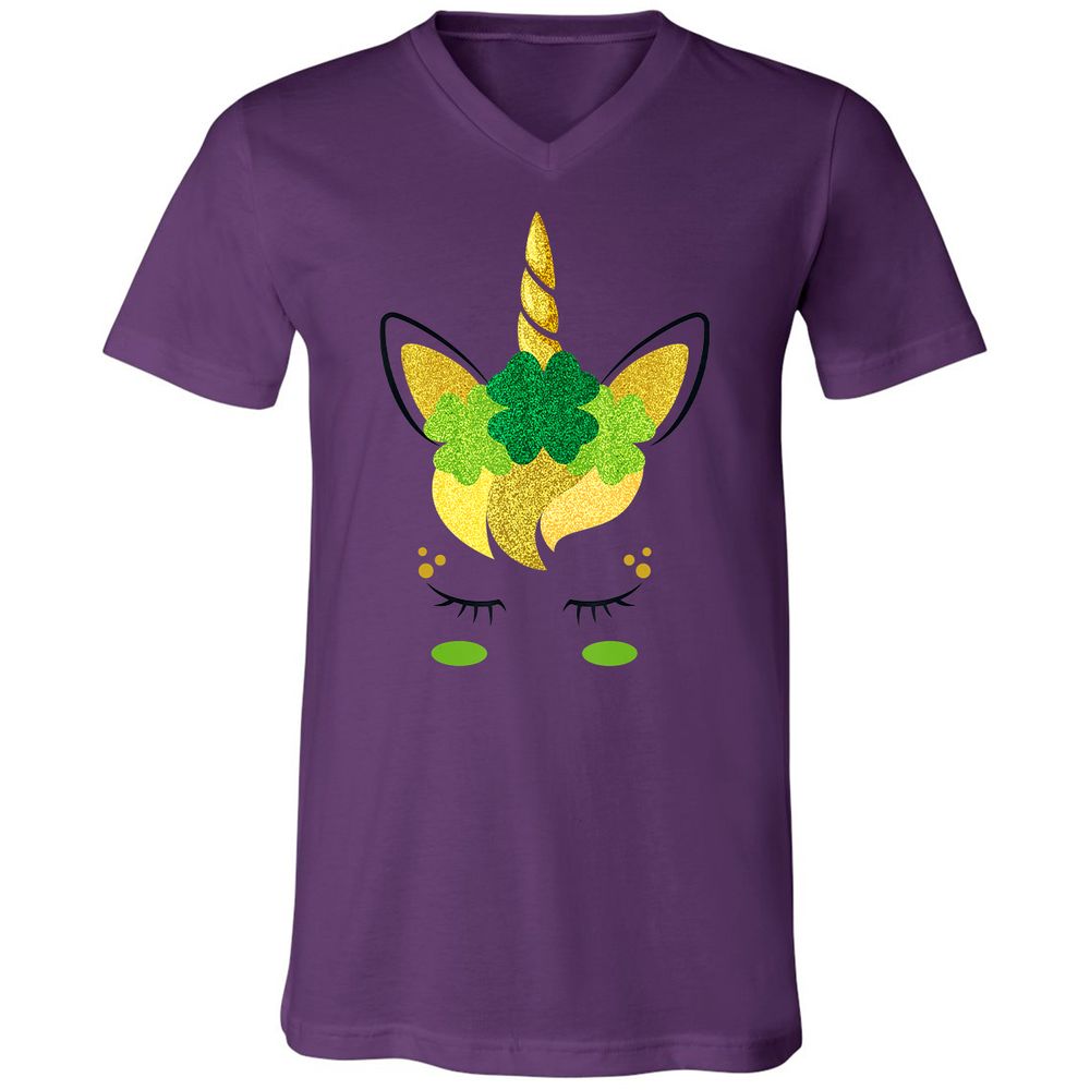 Unisex V-Neck T-Shirt - KAAFBGQR - Team Purple - 2