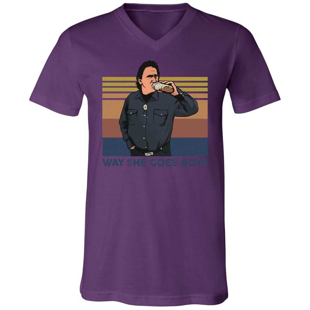 Unisex V-Neck T-Shirt - DQYHL8TK - Team Purple - 2