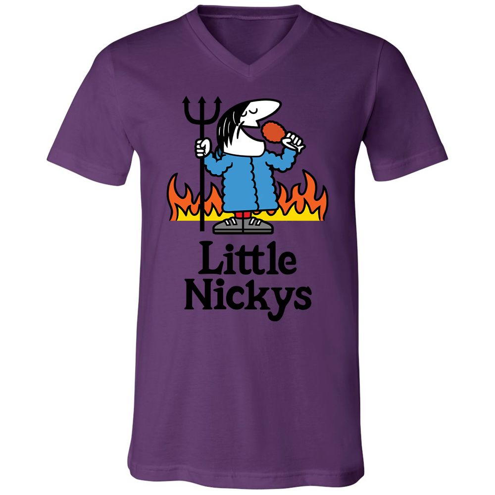 Unisex V-Neck T-Shirt - ZU5W9WGD - Team Purple - 2