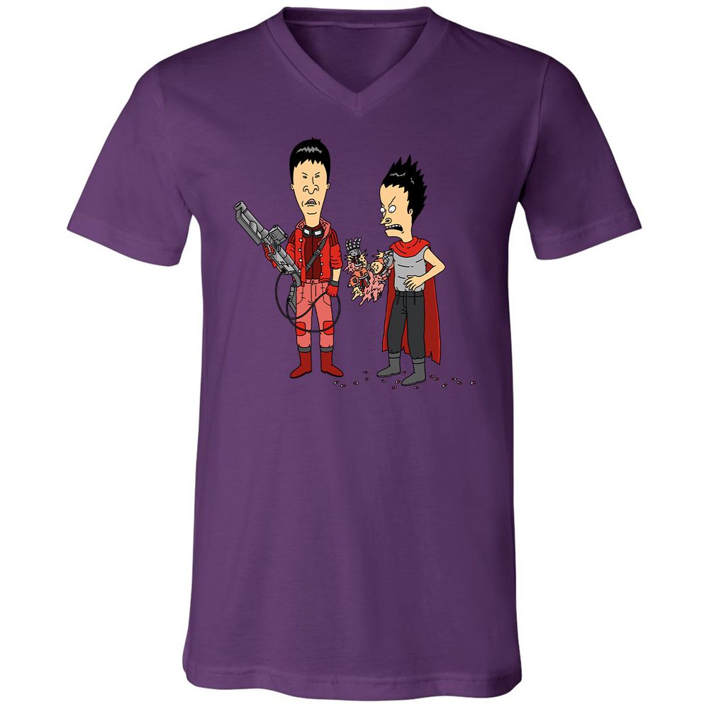 Unisex V-Neck T-Shirt - G9AFZ4SV - Team Purple - 2