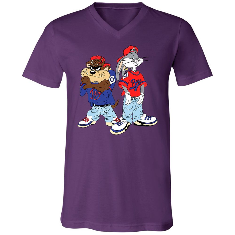 Unisex V-Neck T-Shirt - PXW7QVLE - Team Purple - 2