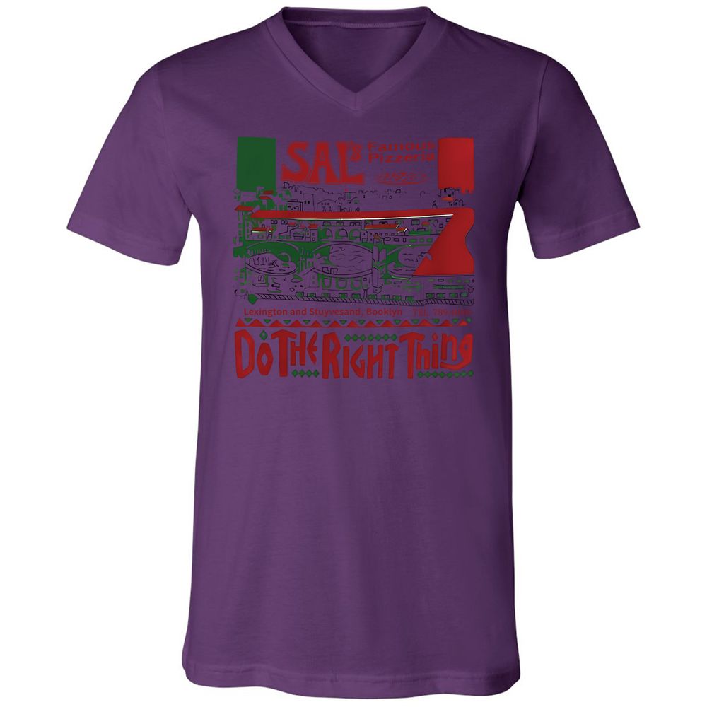 Unisex V-Neck T-Shirt - L24HGJHQ - Team Purple - 2